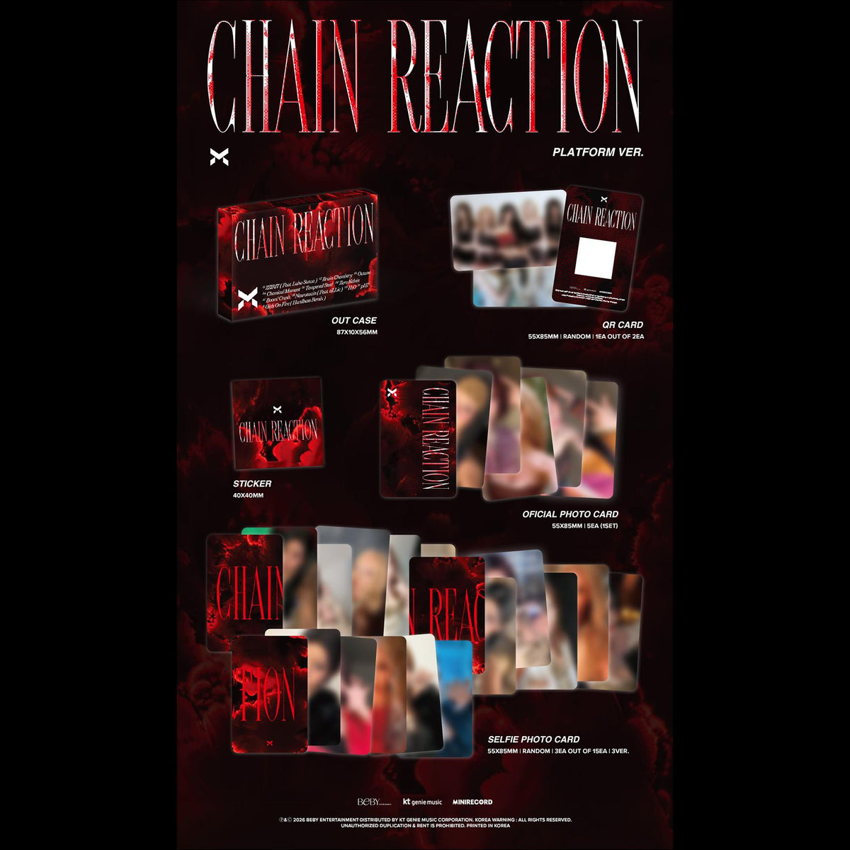 [Pre-order] X:IN Chain Reaction Platform Ver KPOP Album Sealed + Free Gift