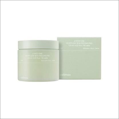 [Celimax] Heartleaf BHA Peeling Pad 125ml (60 Pads) - Eraser Pad for Pore Care, Dead Skin Exfoliation, Soothing Heartleaf & BHA, K-Beauty