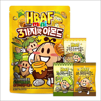 HBAF Mini Almond Variety Pack (3 Flavors) 300g (Approx. 15 Mini Packs)
