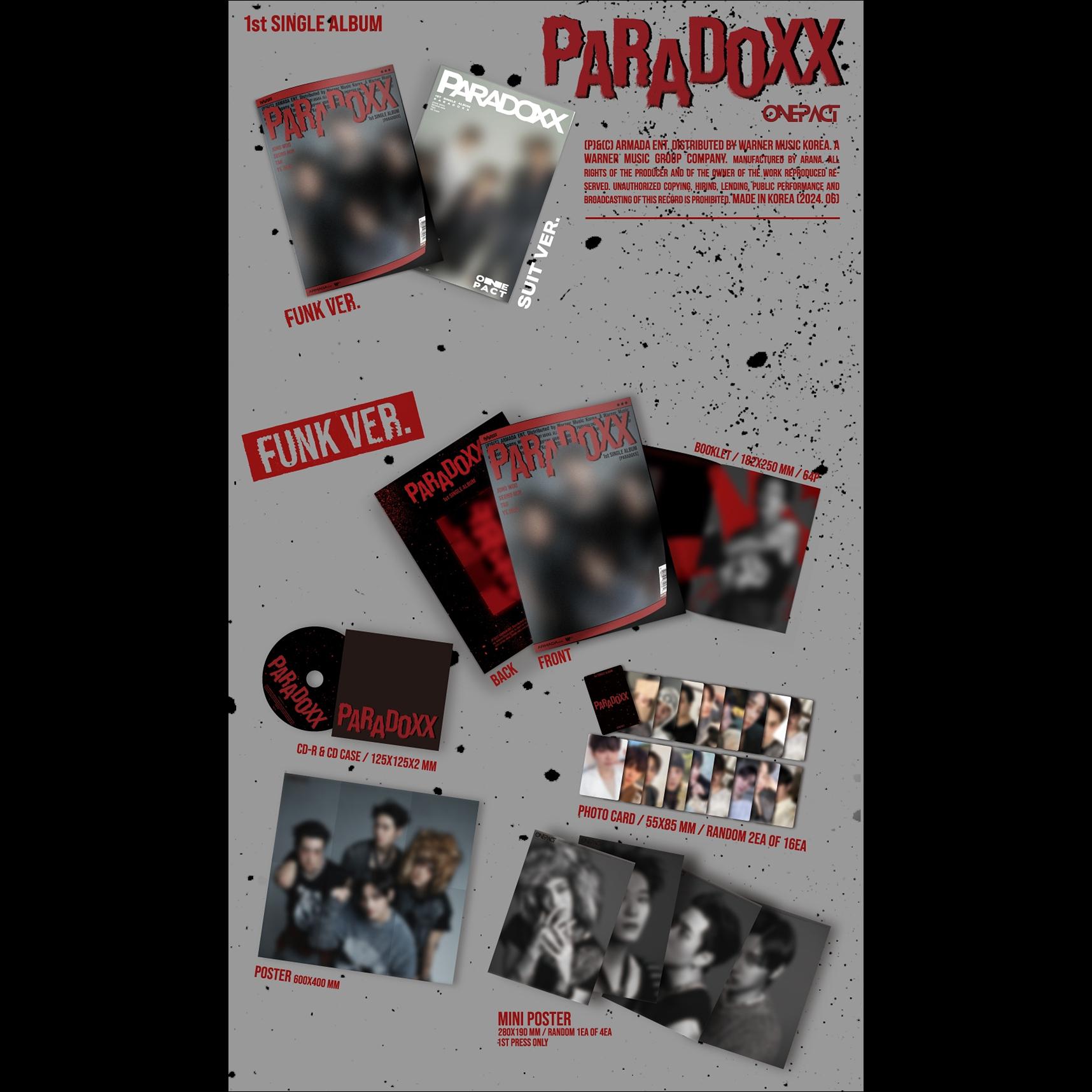 ONE PACT - PARADOXX (FUNK VER., SUIT VER.) / 1st Single Album