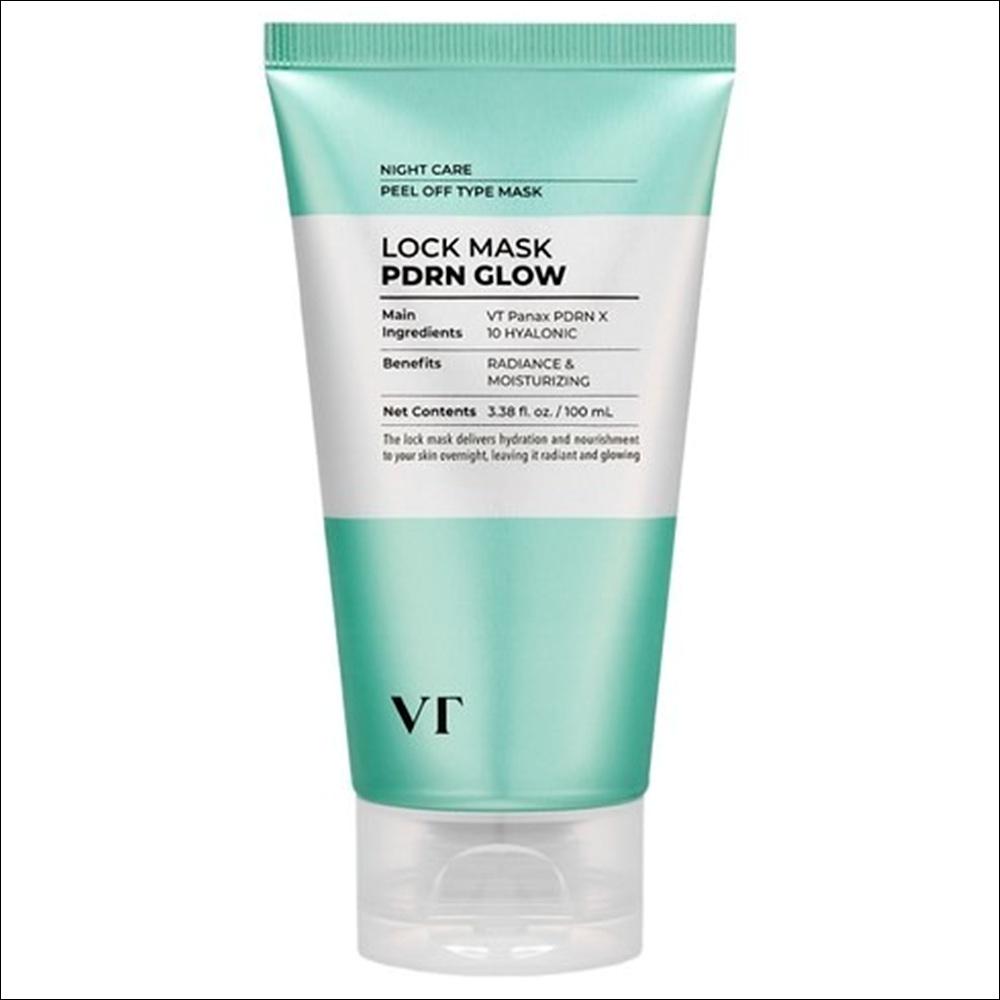 [VT Cosmetics] PDRN Glow Lock Mask (100ml) - Panax PDRN & Hyaluronic Acid, Overnight Peel-Off Mask for Radiant Glass Skin, K-Beauty