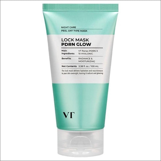 [VT Cosmetics] PDRN Glow Lock Mask (100ml) - Panax PDRN & Hyaluronic Acid, Overnight Peel-Off Mask for Radiant Glass Skin, K-Beauty