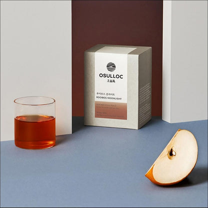 OSULLOC Rooibos Moonlight Tea Bags Caffeine-Free Sweet Pear Vanilla Blended Herbal Tea 40g