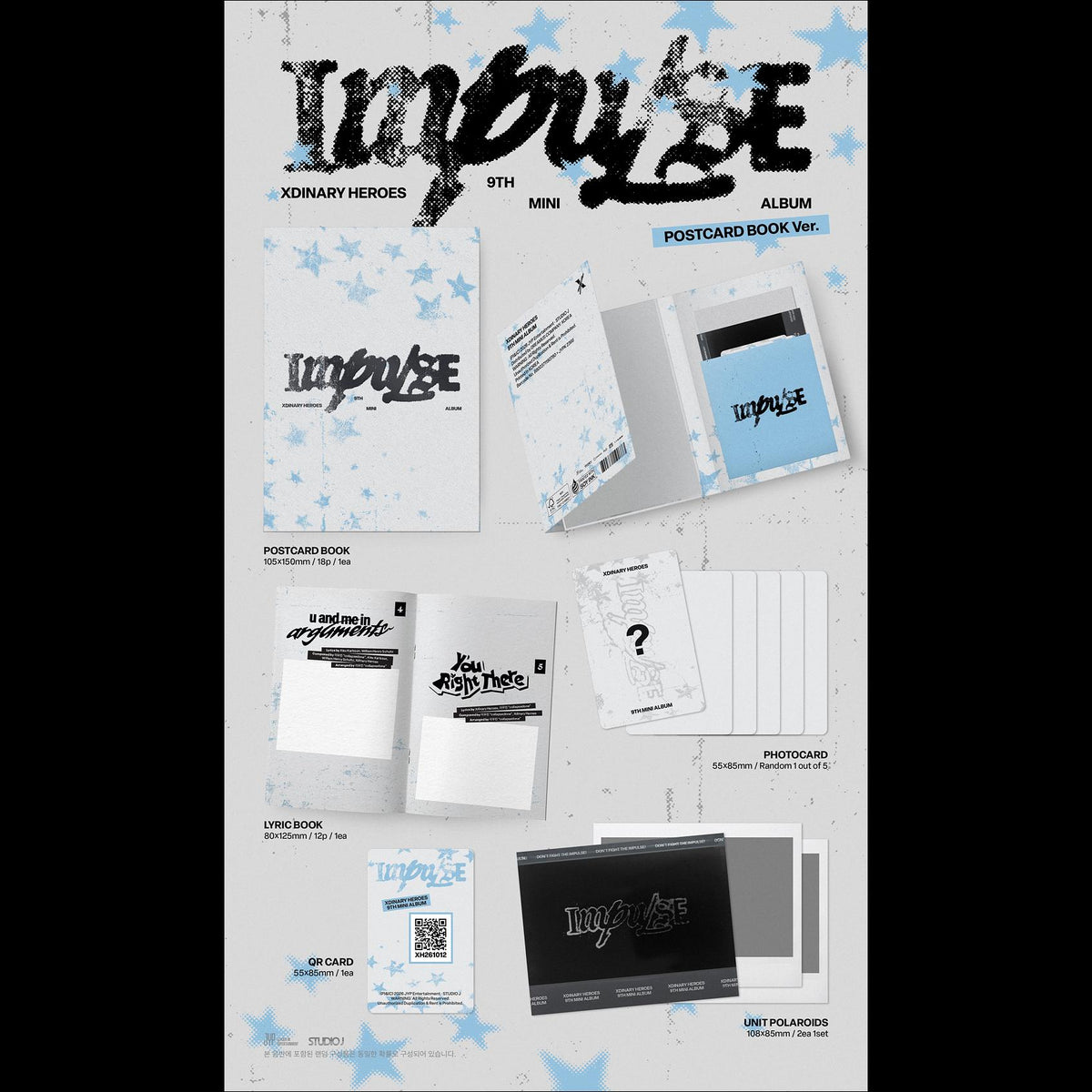 [Pre-order] Xdinary Heroes 9th Mini Album IMPULSE POSTCARD BOOK Ver KPOP Sealed + Free Gift