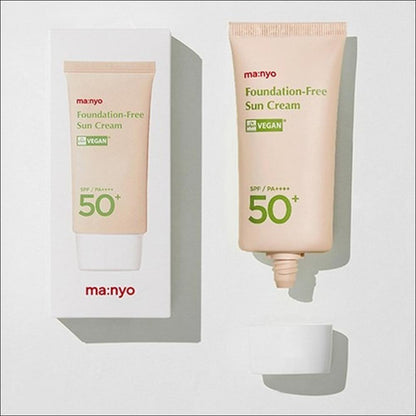 [Manyo Factory] Foundation-Free Sun Cream SPF50+ PA++++ - Natural Tone-Up & Smooth Skin Texture, 50ml | Olive's K-beauty