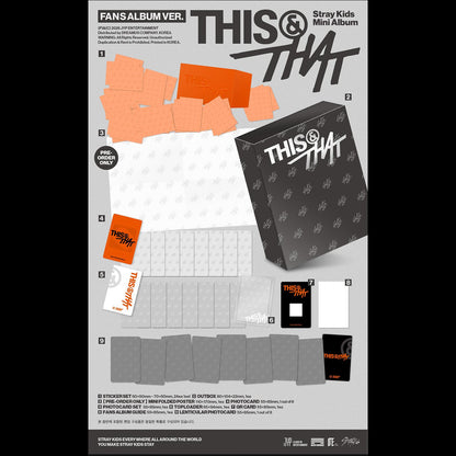 [Pre-order] Stray Kids [THIS & THAT] (FANS ALBUM VER.) Mini Album + Free Gift
