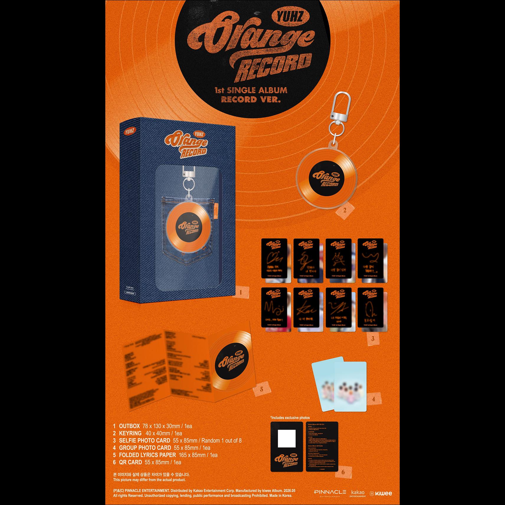 YUHZ 1st Single Album [Orange Record] Record ver. (Kiwee Album) + Free Gift