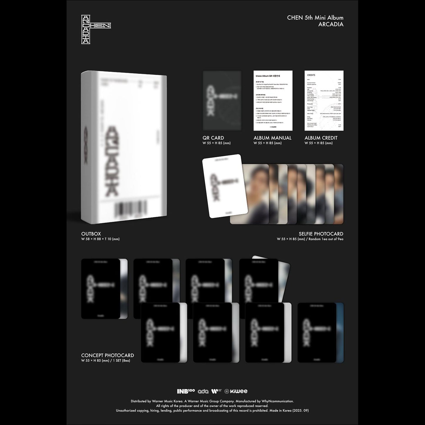 CHEN (EXO) Arcadia - The 5th Mini Album (Kiwee Ver.) + Free Gift