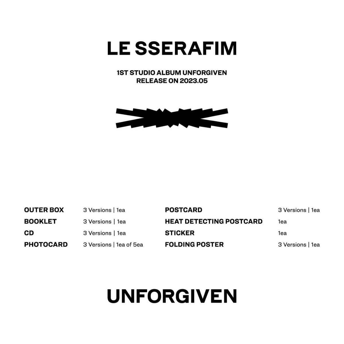 LE SSERAFIM - UNFORGIVEN 1st Studio Album