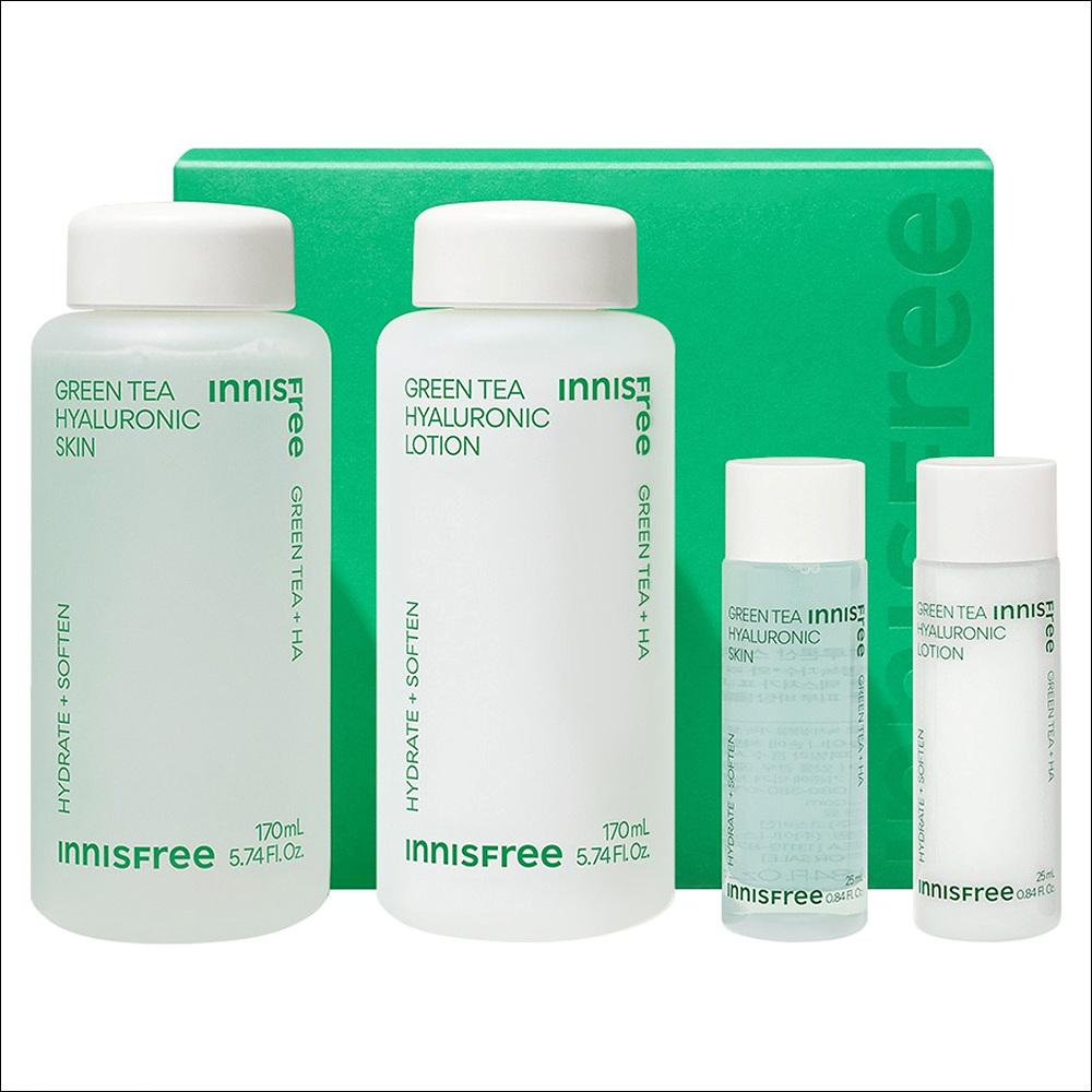 Innisfree Green Tea Hyaluronic Skin Care Set (170ml + 25ml Toner & Lotion)