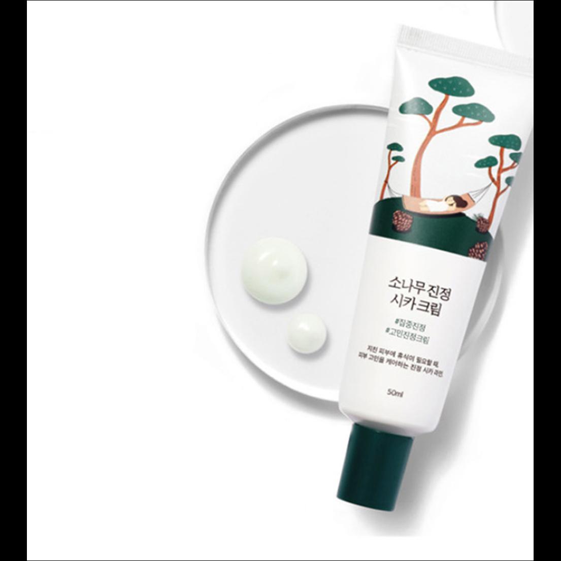 [Round Lab] Pine Tree Soothing Cica Cream - Pine Cica Activer 41% & Triple Hyaluronic Acid Moisturizer, 50ml | Olive's K-beauty