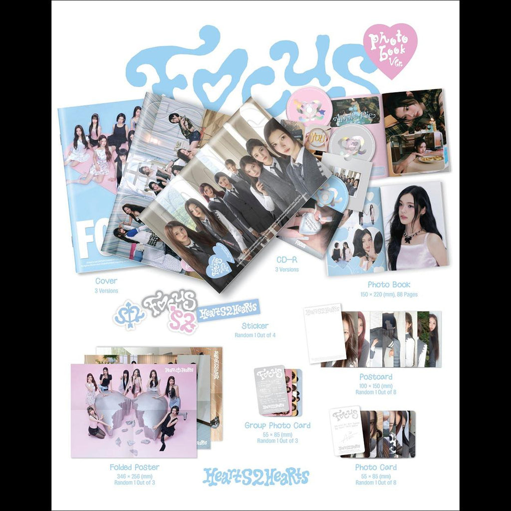 Hearts2Hearts [FOCUS] (Rhotobook Ver.) / 1st Mini Album + Free Gift