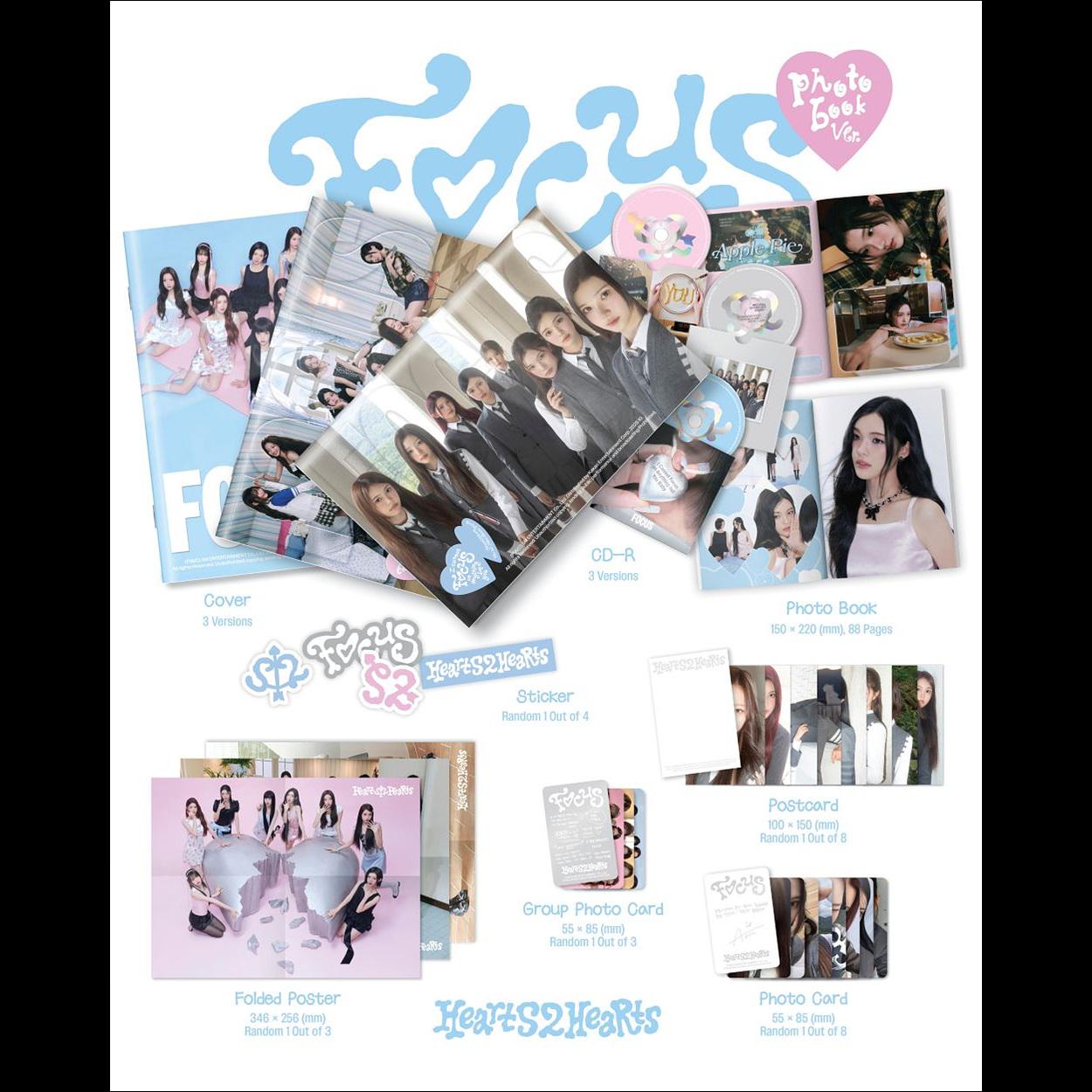 Hearts2Hearts [FOCUS] (Photobook Ver.) / 1st Mini Album + Free Gift