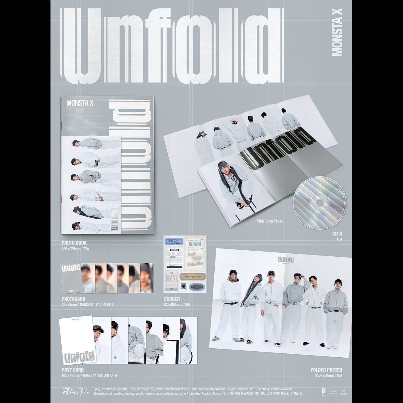 MONSTA X [Unfold] (Heartbreak Ver. / Thirst Ver. / Heal Ver. / Alive Ver.) + Free Gift