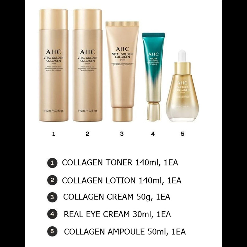 AHC Vital Golden Collagen Youth Total Skin Care Set / Gift Set / K-beauty