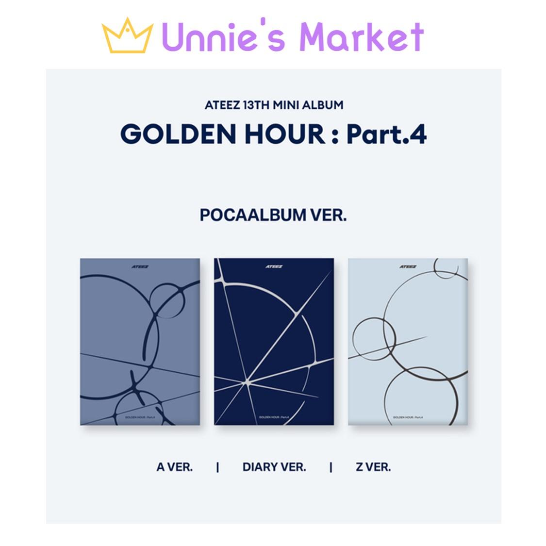 ATEEZ - GOLDEN HOUR Part.4 (POCAALBUM VER.) (A Ver / Diary Ver / Z Ver) + Free Gift