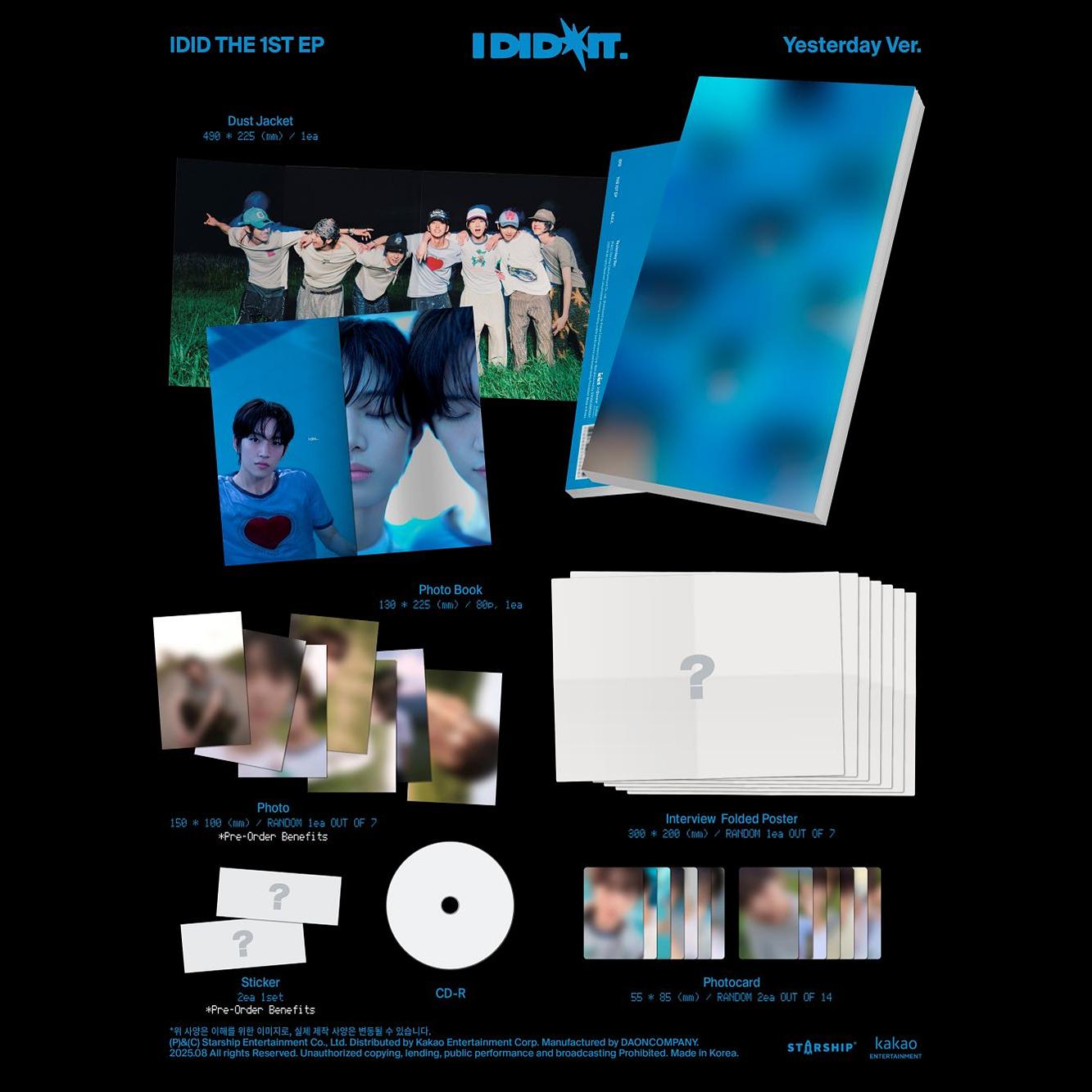 IDID [I did it] (Yesterday Ver. / After Sunset Ver.) / 1st Mini Album