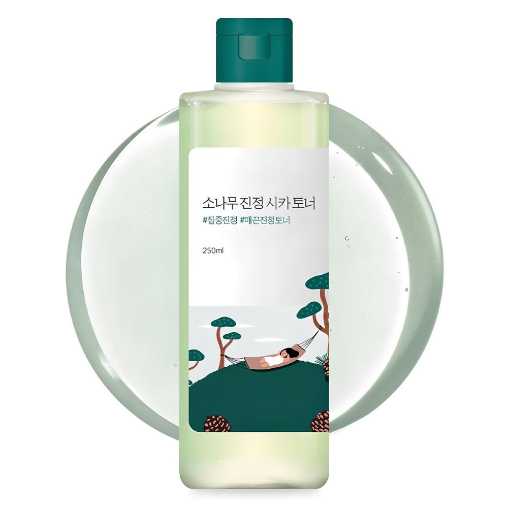 [Round Lab] Pine Tree Soothing Cica Toner - Pine Cica Activer 67% & Triple Hyaluronic Acid Calming Toner, 250ml | Olive's K-beauty