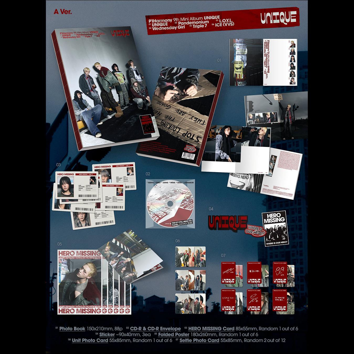 P1Harmony [UNIQUE] 9th Mini Album (Photobook ver.) + Free Gift