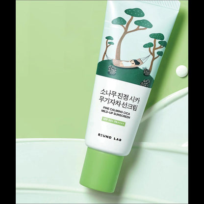 [Round Lab] Pine Tree Soothing Cica Mild Up Sunscreen SPF50+ PA++++ - Non-Nano Mineral Sun Block with Pine Cica Activer 41%, 50ml | Olive's K-beauty