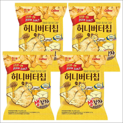 Haitai Honey Butter Chip (Sweet & Savory Potato Chips) 60g (4pack / 6pack)