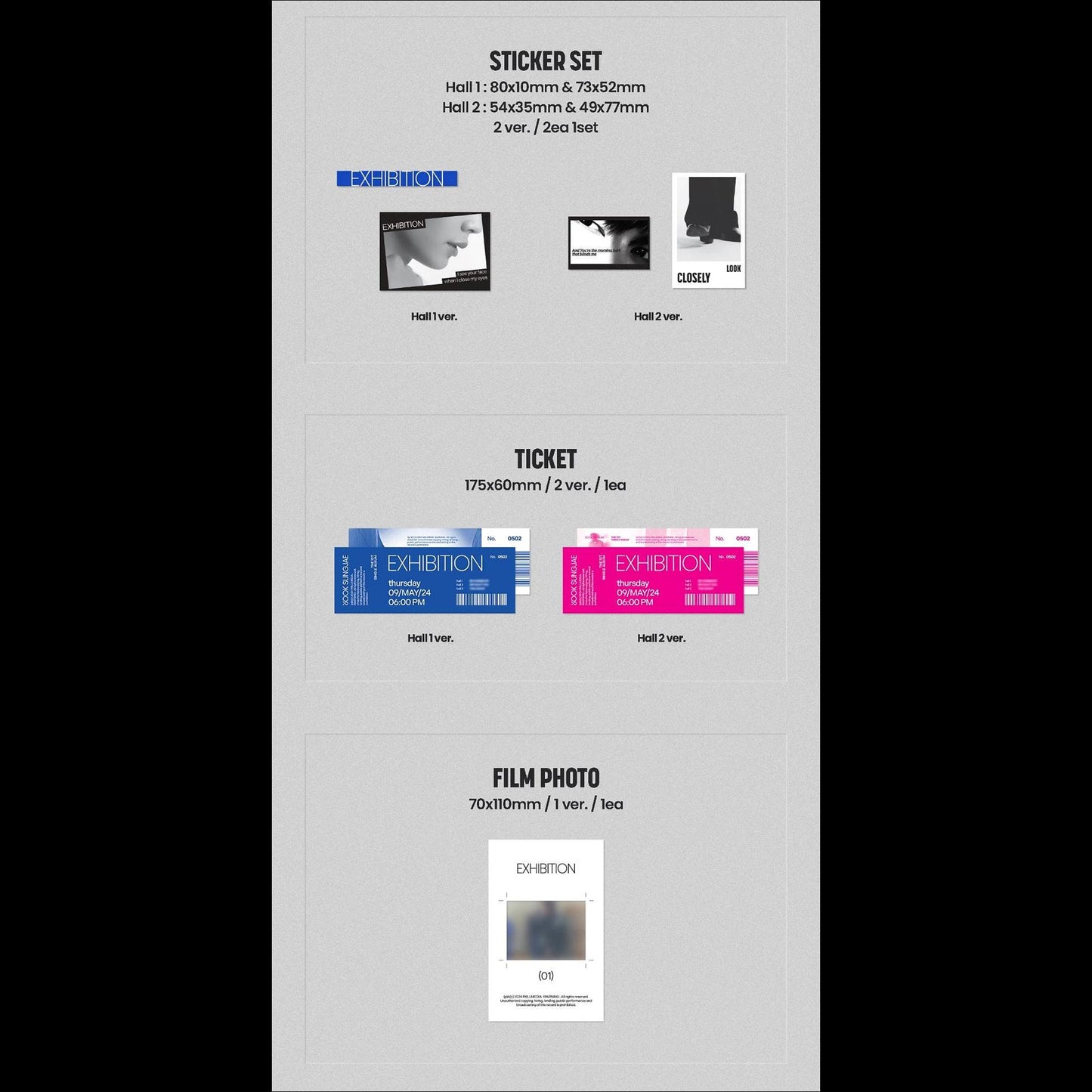 YOOK SUNGJAE (BTOB) - EXHIBITION: Look Closely (Hall1 ver. / Hall2 ver.)