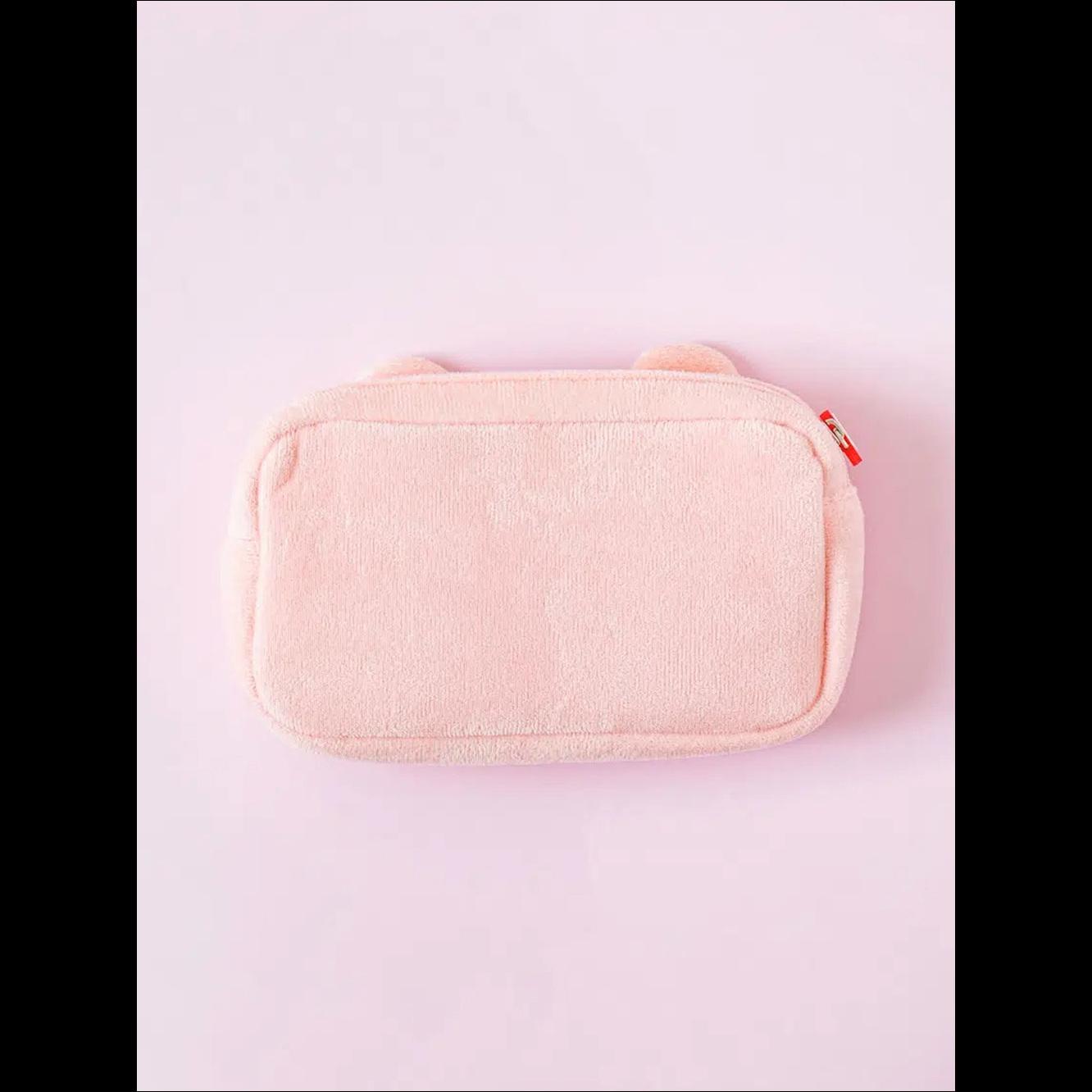 [K-Stationery] Daiso Korea Care Bears Plush Embroidery Pencil Case - Cute Pink Bear Pouch & Organizer