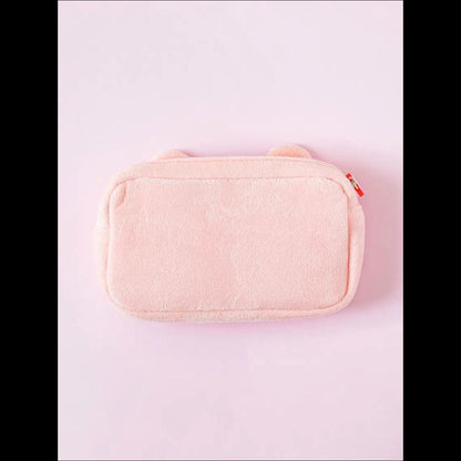 [K-Stationery] Daiso Korea Care Bears Plush Embroidery Pencil Case - Cute Pink Bear Pouch & Organizer