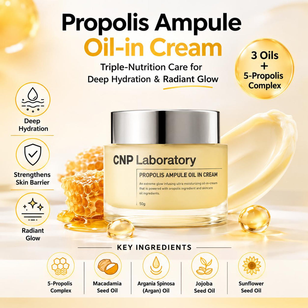 [CNP Laboratory] Propolis Ampule Oil In Cream 50g - Deep Nourishing Face Moisturizer, Ceramic Barrier & Honey Glow, K-Beauty Anti-Aging Cream