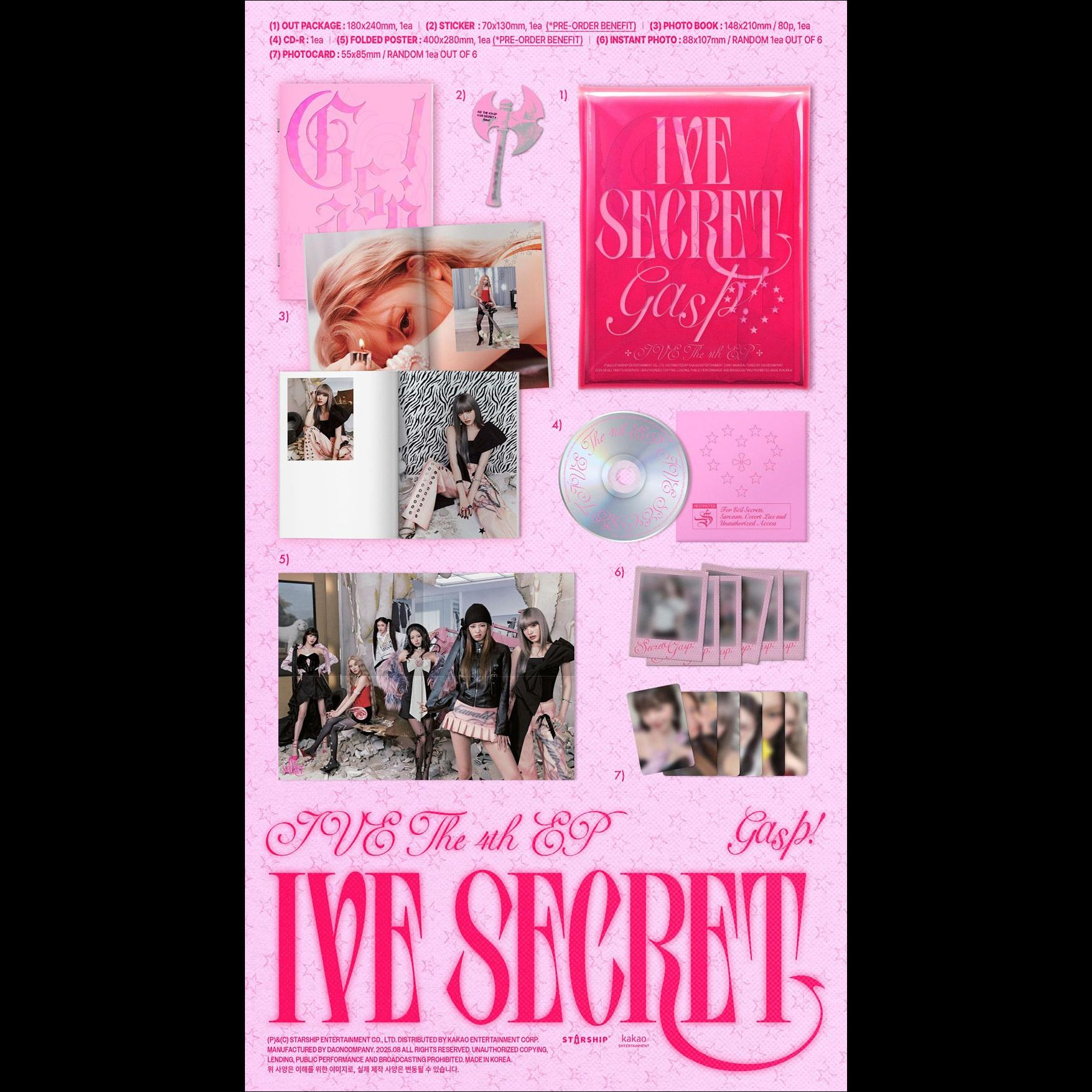 IVE [IVE SECRET] The 4th EP Album (Shh / Gasp / Psst! Ver.)