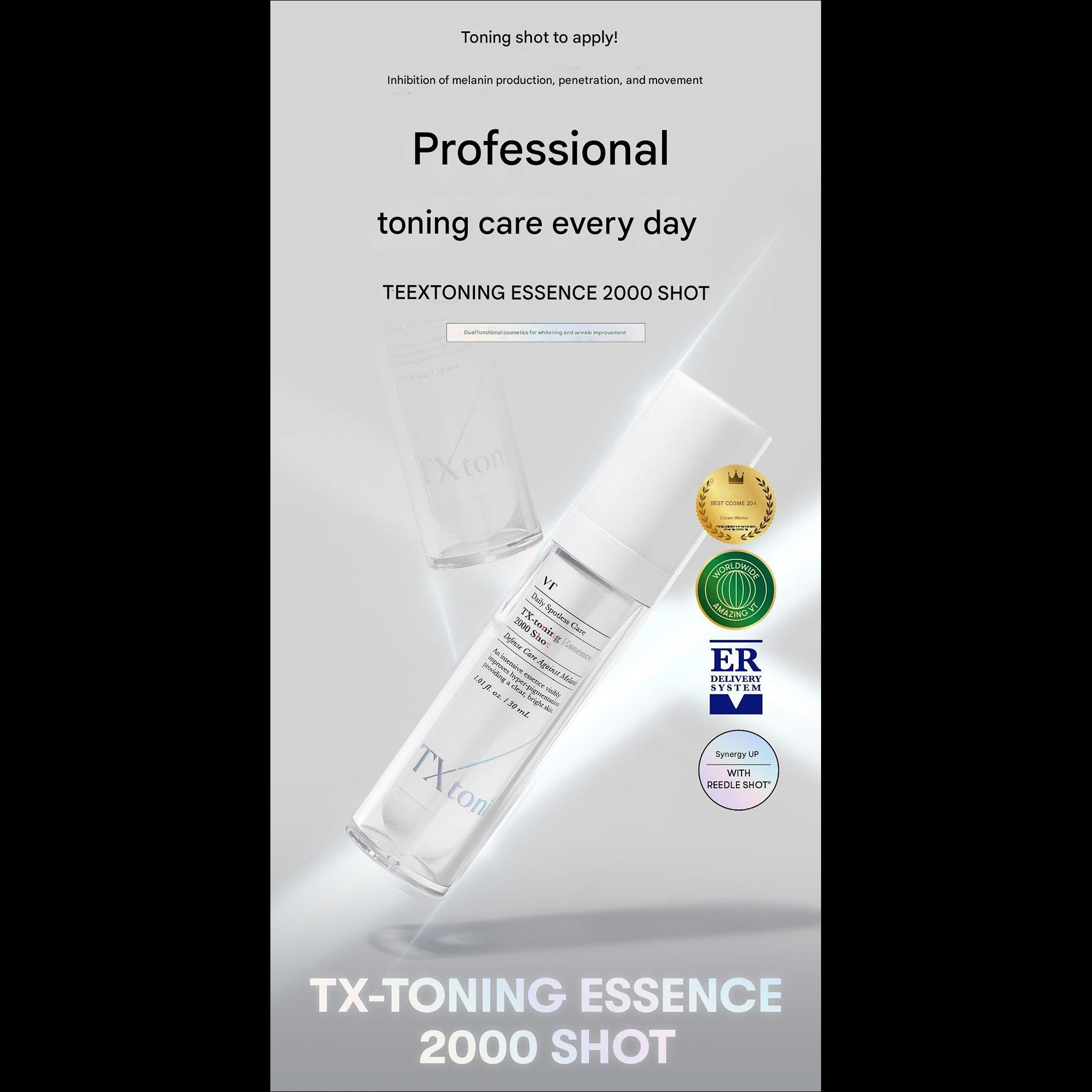 VT TX-toning Essence 2000 Shot Daily Spotless Care / Brightening & Wrinkle Improvement Dual Functional Cosmetics