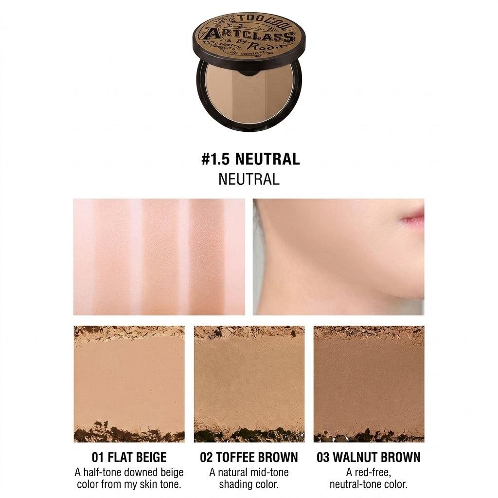 [Too Cool For School] Artclass By Rodin Shading Expert Kit (Neutral) | 9.5g Shading Powder + Dual Contour Brush, K-Beauty