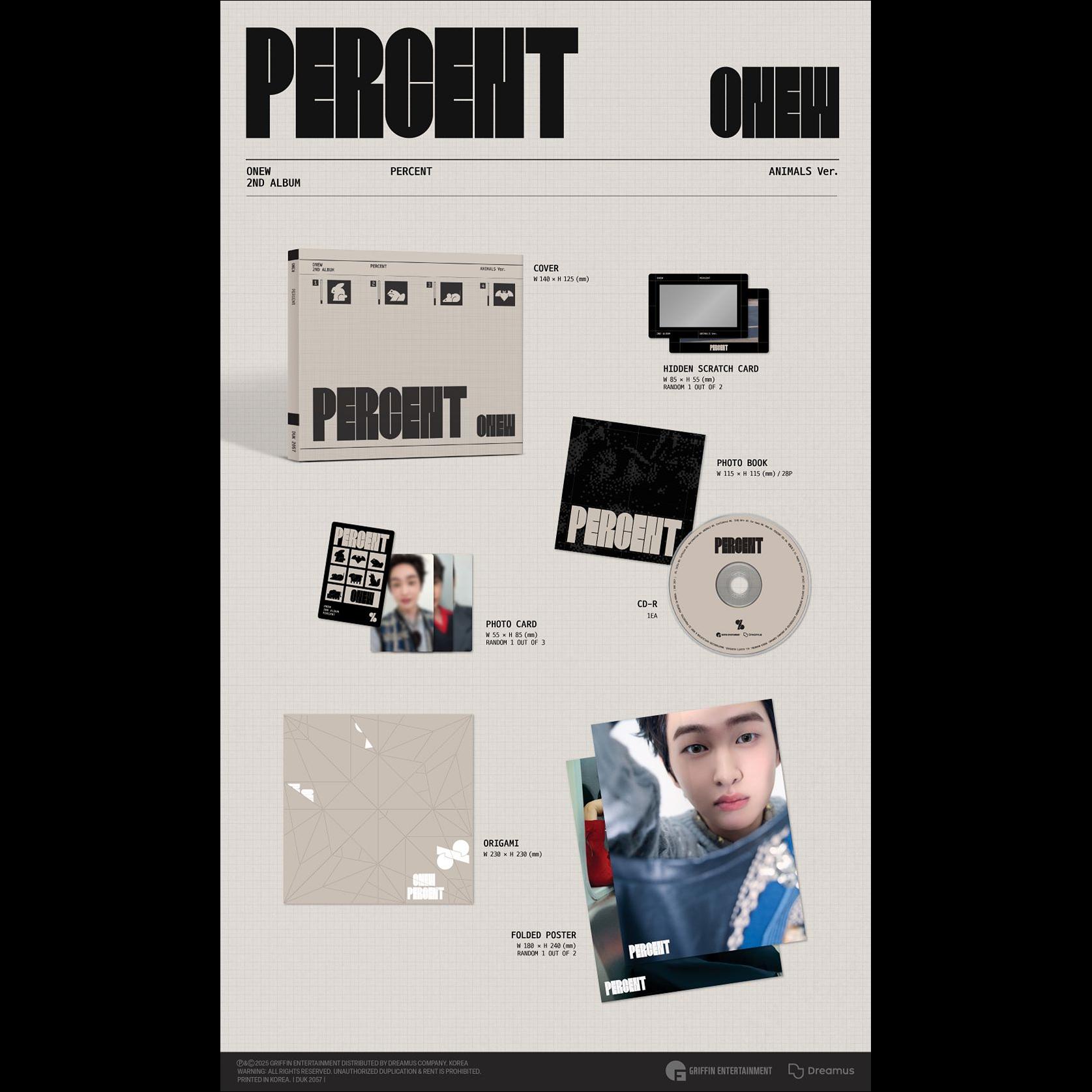 ONEW (SHINee) - PERCENT Digipack Ver. 2nd Album