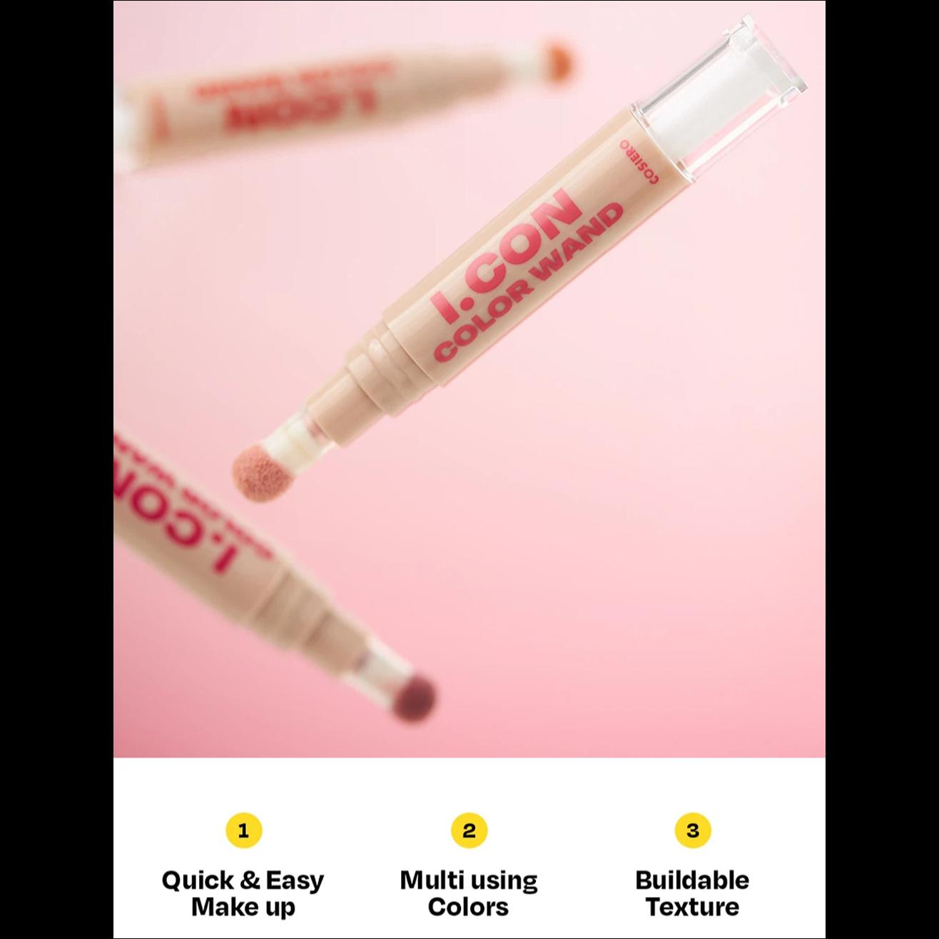 [Cosiero] I.CON Color Wand 4g - Quick & Easy Multi Cheek Blush, Lip Tint Stick, Face Shading & Highlighter Stick, K-Beauty