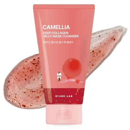 [Round Lab] Camellia Deep Collagen Jelly Mask Cleanser - Multi-Collagen & Jeju Camellia Petal Scrub for Firming & Smooth Skin, 150ml