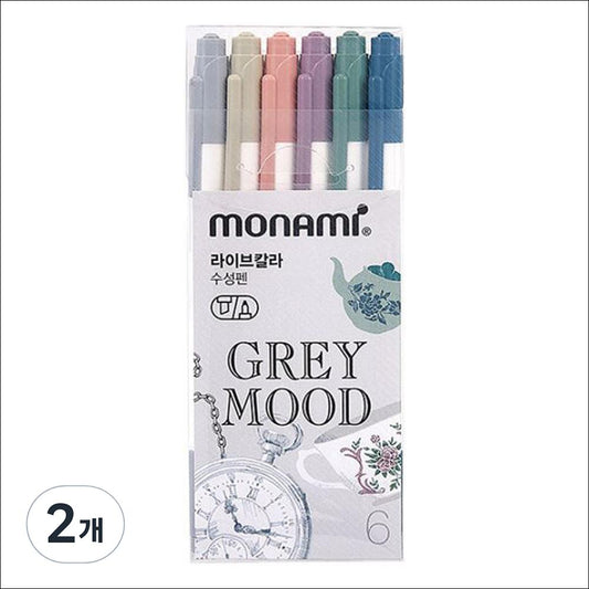 monami Live Color Highlighter Pen 6Colors X 2SET