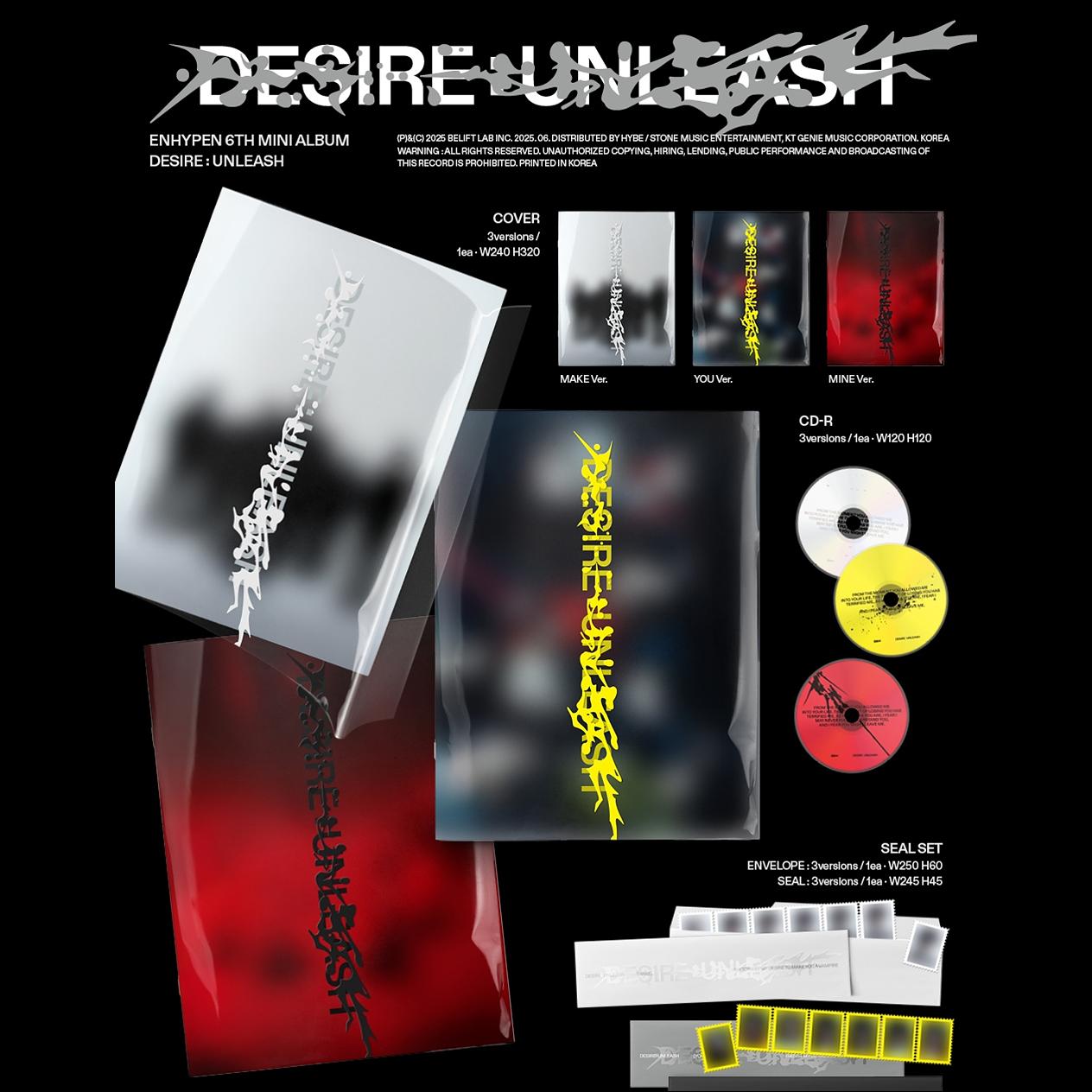 ENHYPEN - DESIRE  UNLEASH [MAKE Ver.  YOU Ver.  MINE Ver.]