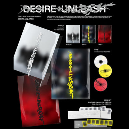 [SET] ENHYPEN - DESIRE UNLEASH [MAKE Ver. YOU Ver. MINE Ver.] + Free Gift