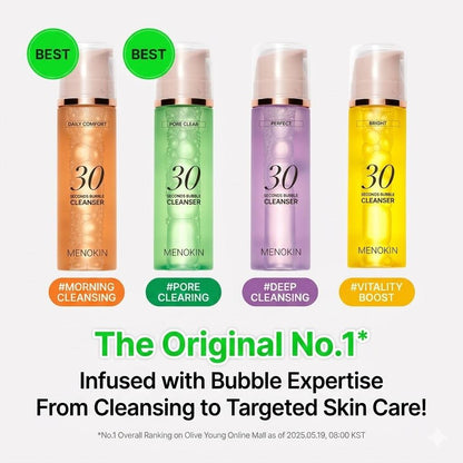 [Menokin] 30-Second Quick Bubble Cleanser 200ml (4 Types) - Bo-young Park's Pick | Olive's K-beauty