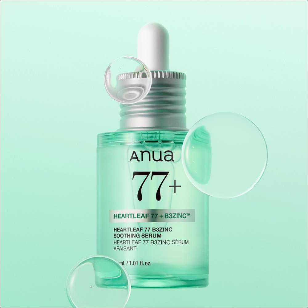 [1+1 Set] [Anua] Heartleaf 77% B3 Zinc Calming Serum - 30ml x 2EA, Acne & Trouble Care, Sebum Control, Soothing Serum for Sensitive Skin, K-Beauty