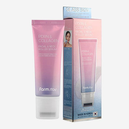 [Farmstay] PDRN & Collagen Facial & Neck Roller Serum (100ml) | Anti-Aging Lifting Massager Serum, K-Beauty