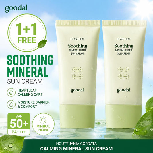 [Goodal] Houttuynia Cordata Calming Mineral Sun Cream SPF50+ PA++++ Duo Set - 50ml x 2 (1+1 Pack) | Olive's K-beauty