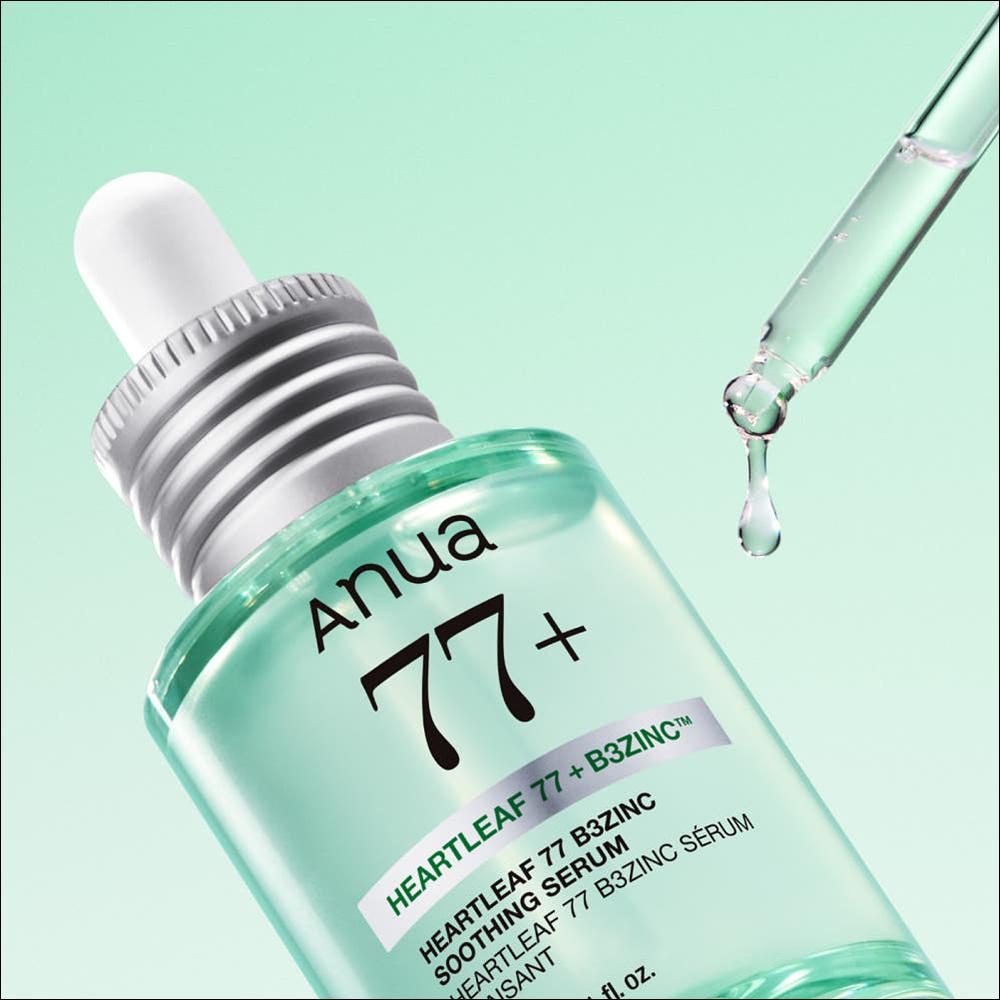 [1+1 Set] [Anua] Heartleaf 77% B3 Zinc Calming Serum - 30ml x 2EA, Acne & Trouble Care, Sebum Control, Soothing Serum for Sensitive Skin, K-Beauty